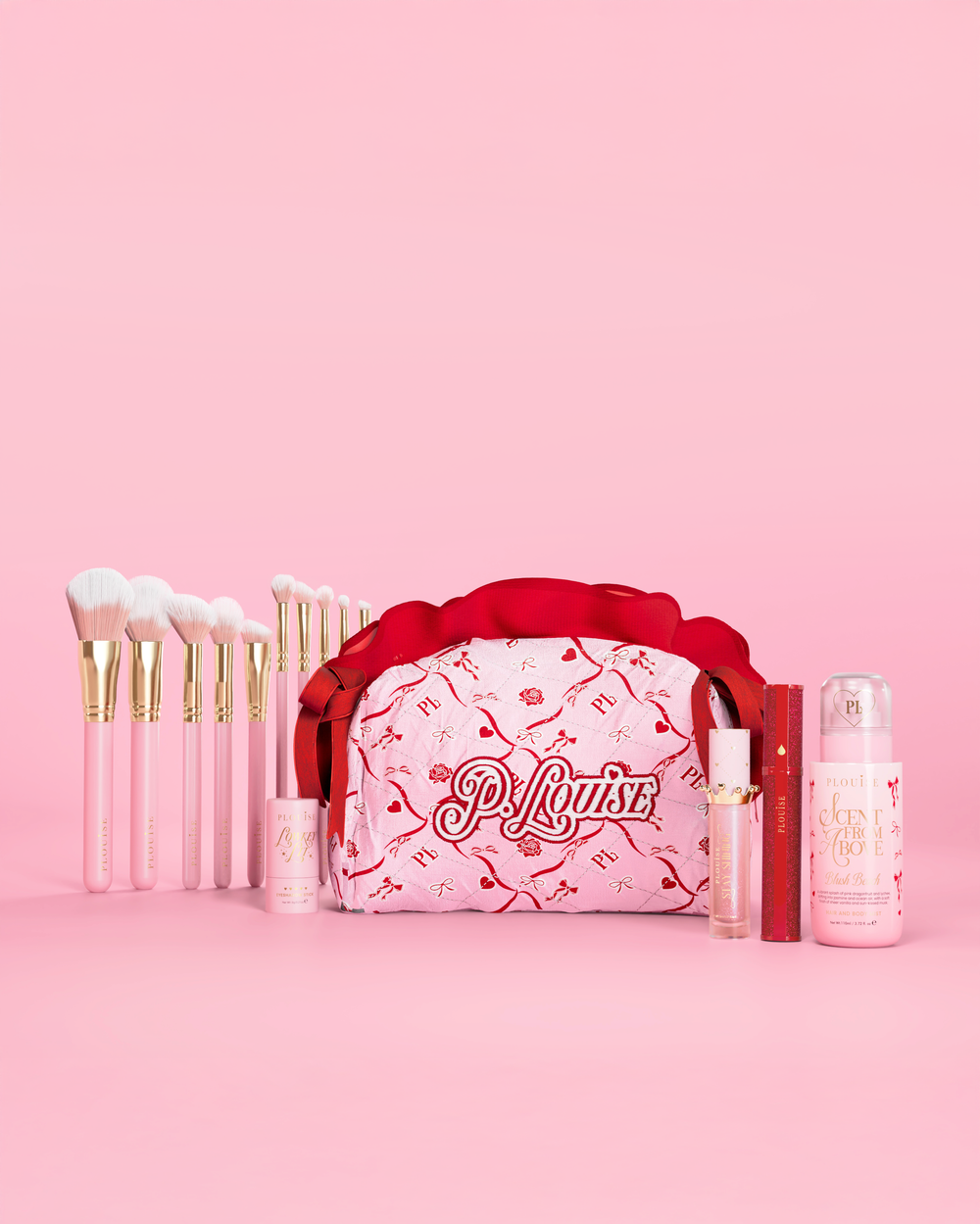 Kaunis Pink Bow -meikkisarja ja -laukku