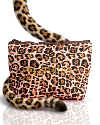 Cheetah Soft Savage Leopard Print Brodeerattu meikkipussi