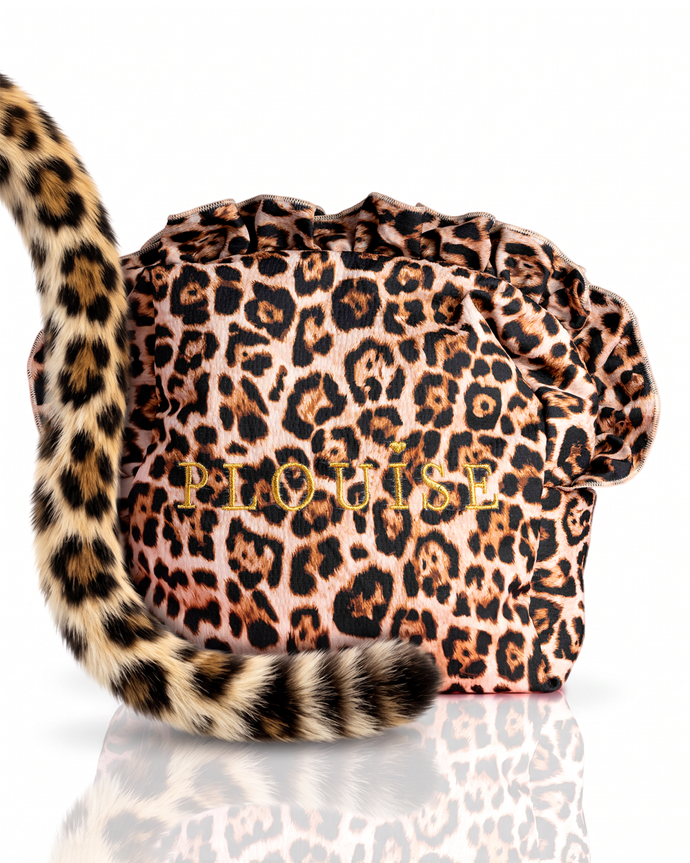 Cheetah Spotted Seduction suuri leopardikuvioinen röyhelömeikkipussi