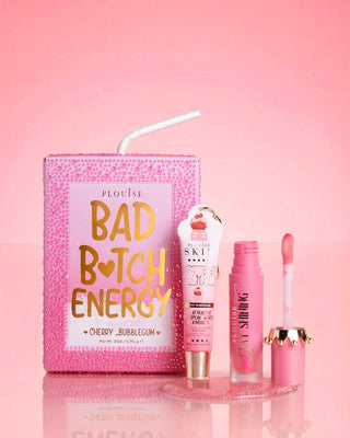 P.Louise Crystal Bad Bitch Energy Glitter Lip Duo Cherry Bubblegum