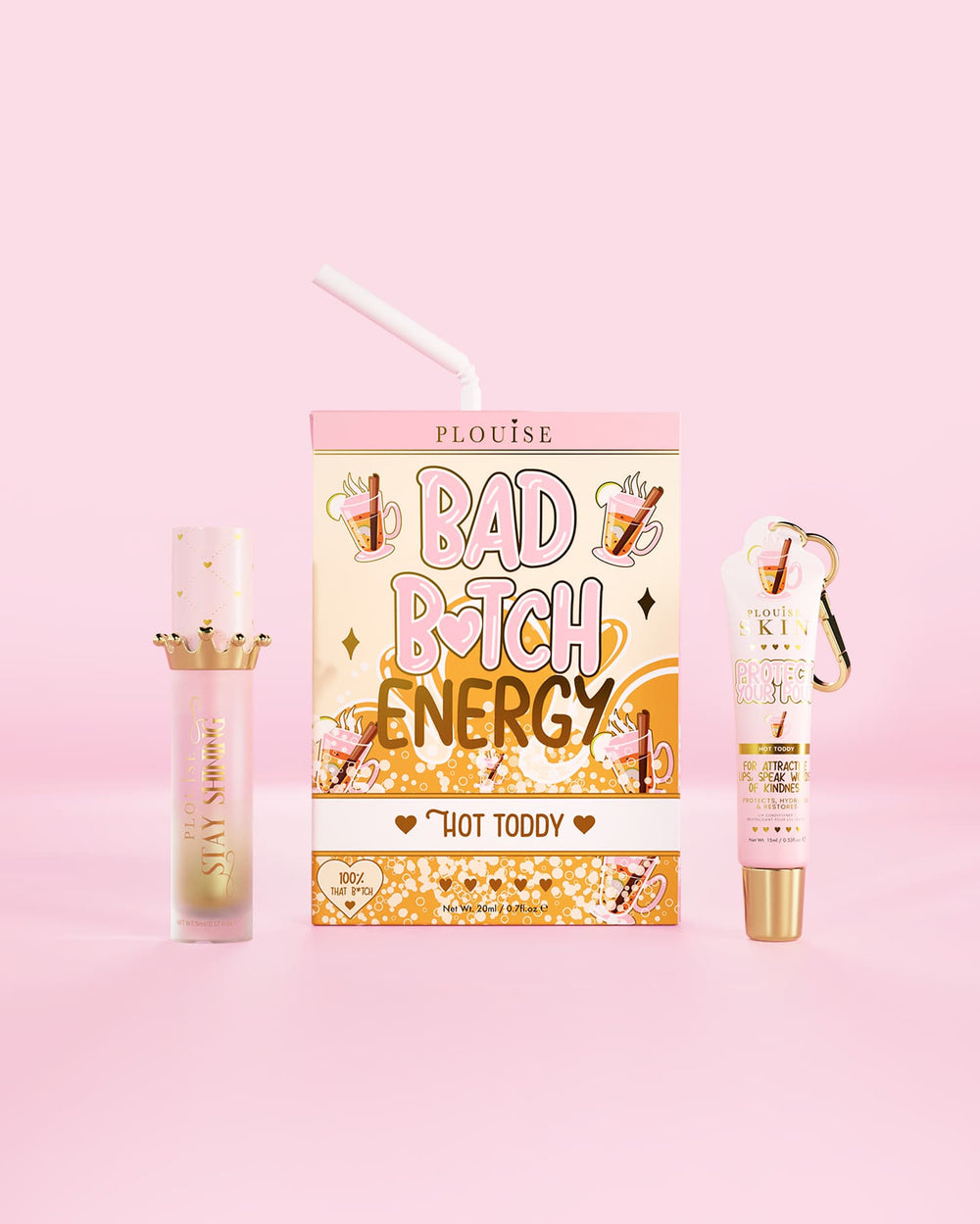 Bad Bitch Energy Lip Conditioner & Lip Oil Duo - Mansikka